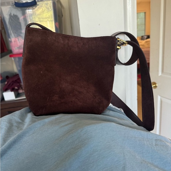 Madewell Brown Suede Bucket Bag - Picture 1 of 5